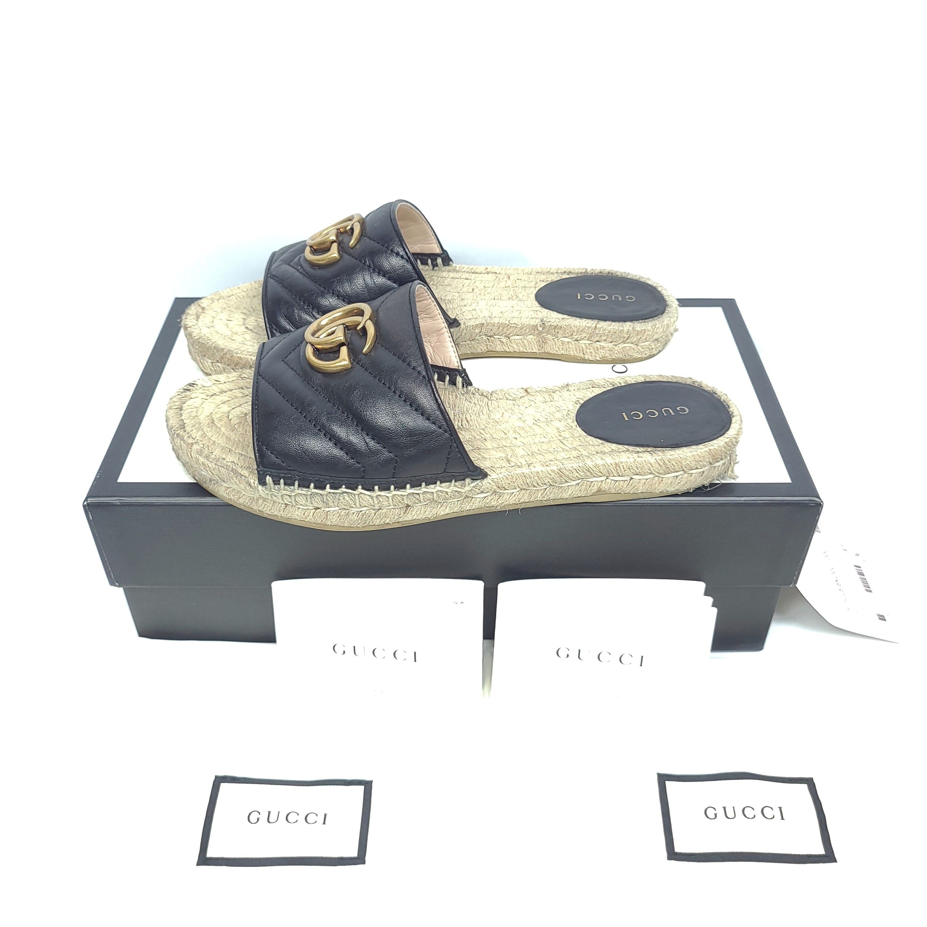 Gucci Women's Mont Marte Matelasse Espadrille Sandals [1294]